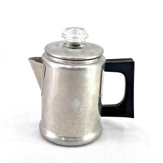 Vintage Stove Top Coffee Pot Small 3 To 4 Cup Camping Percolator Aluminum