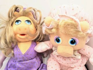 Vtg 1980 Fisher Price Miss Piggy Dress Up & 1984 Muppet Babies Plush Jim Henson