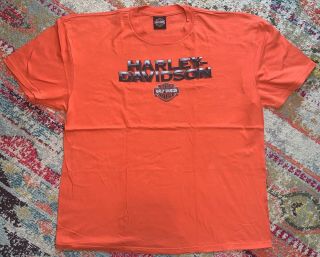 Vintage Harley Davidson Orange Pawtucket,  Rhode Island Harley Shirt Size Xxl Men
