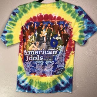 Vintage 2007 Live Tour Season 6 American Idol Tie Dye T Shirt Mens Size Small