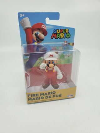 Fire Mario 2.  5 In.  Figure Mario Bros.  Nintendo Jakks Pacific -