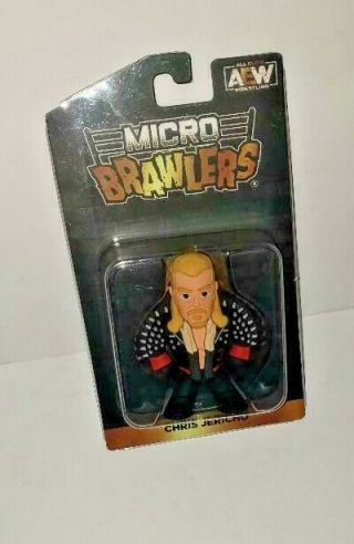 Aew Chris Jericho Micro Brawlers Figure Plastic Protector Pro Wrestling Tees