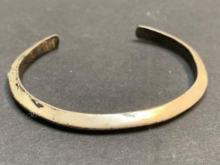 Vintage Native American Navajo Cast Sterling Silver Cuff Bracelet