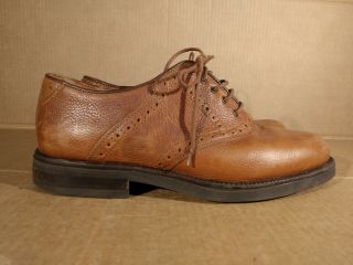 Vintage Johnston Murphy Mens 8 M Passport Brown Dress Shoes Leather Oxfords