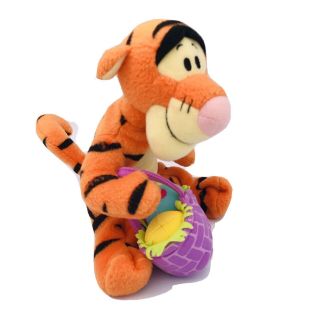 Disney Spring Tigger 7 " Plush Winnie The Pooh Friend With Easter Basket