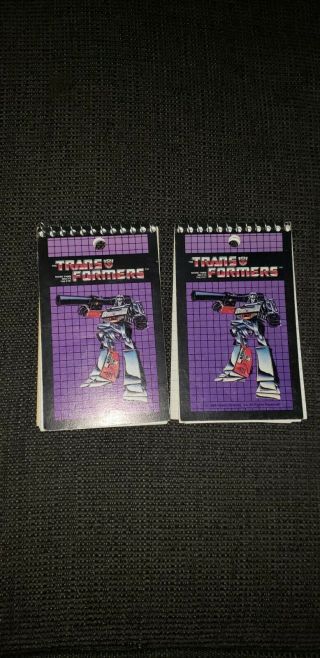 Rare Vintage 1984 Transformers Spiral Notebook Optimus Prime Megatron Hasbro
