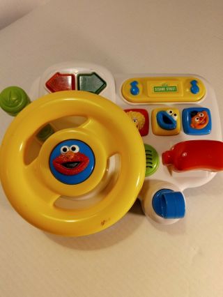 Vintage Tyco Sesame Street Elmo Steering Wheel Driving Toy 1997 Lights & Sounds