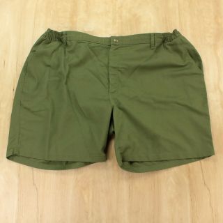 Boy Scouts Bsa Canvas Uniform Shorts 46 Tag Elastic Waist Hiking Green Vtg
