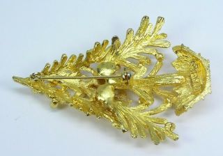 Vintage MYLU Christmas Tree Pin Brooch Pastel Rhinestones Gold Tone 3
