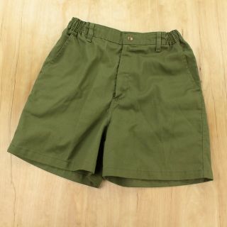 Vtg Boy Scouts Bsa Uniform Shorts 29 Tag Elastic Waist Hiking Outdoors Green