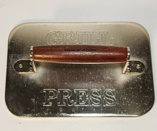Williams - Sonoma Grill Press Wood Handle Chrome - Plated Carbon Steel Vintage