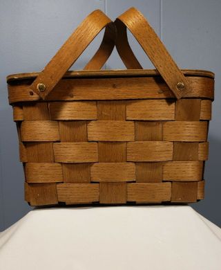 Vintage Handwoven Basket Advertising Morton 