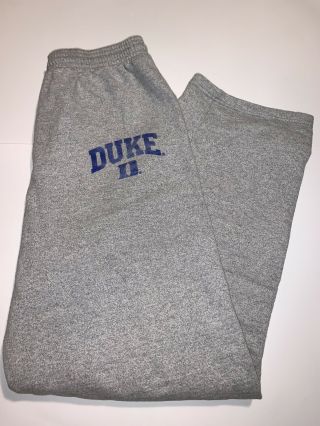 Vintage Duke Blue Devils Sweatpants Sz Large Grey Vtg 90s Usa Weave Rap Tee Boot