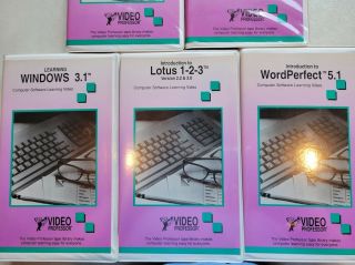 Set of 5 Vintage VHS Tapes For Beginners Computer Software Learning Video Series 2