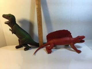 Vintage T - Rex Tyrannosaurus Rex & Edaphosaurus Dinosaur Toy Figures Collectable 2