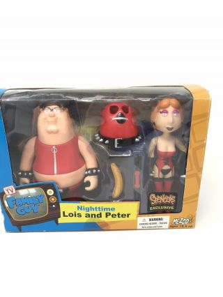 Family Guy Action Figure Peter Lois Nighttime Red Spencers Exclusive Mezco Nib