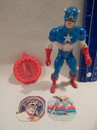 Marvel Vintage Secret Wars Captain America Loose W/ Shield & 2 Flickers