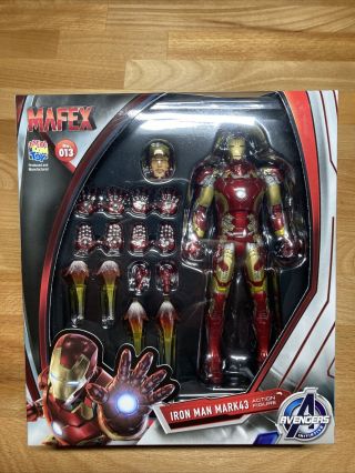 Medicom Mafex 013 Iron Man Mark 43 Marvel Avengers Age Of Ultron Nib -