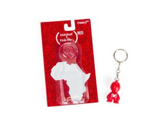 Kidrobot X Keith Haring Special Edition Red 1.  5” Art For Africa Bot Keyring