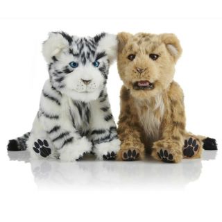 Wowwee Alive White Tiger & Lion Cubs,  Interactive Plush Cubs