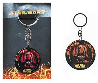 Disney Star Wars Yoda Darth Vader Metal Keychain In Bag 2005 Spain Europe