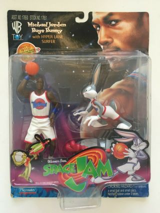 1996 Warner Bros.  Space Jam Michael Jordan Bugs Bunny Hyper Lane Surfer Package