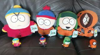 South Park Set Of Plush Cartman,  Kyle,  Stan,  Kenny Tagged And Wind Up Figures