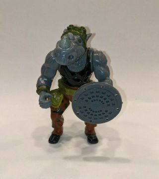 Tmnt - Rocksteady - 1989,  With Belt And Manhole Shield