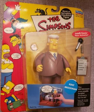 The Simpsons Kent Brockman World Of Springfield Action Figure Playmates Toys Nib