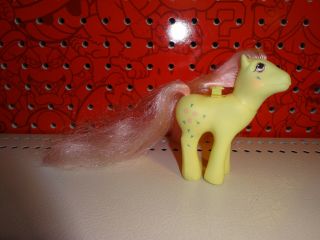 Vintage 1986 My Little Pony Mlp G1 Flutter Pony Rosedust Yellow W/ Pink Rose 