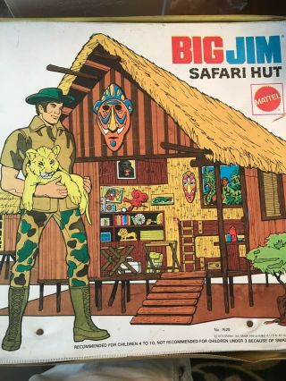 Big Jim Safari Hut By Mattel.  Includes Camping Chairs,  Pots,  Camp Fire,  Tables