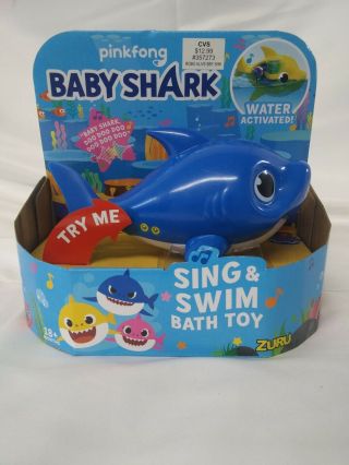 Robo Alive Baby Shark Battery - Powered Sing And Swim Bath Toy | Zuru |