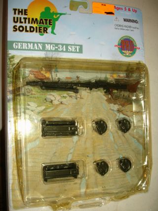 Rare 1:6 Ultimate Soldier Wwii German Mg - 34 Weapon Set For 12 "