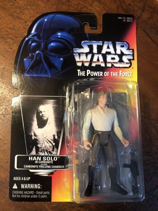 Kenner Star Wars 1995 Power Of The Force Red Card Han Solo In Carbonite Block