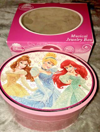 Disney Princess Musical Jewelry Box Ariel Belle Cinderella Rotating Crown
