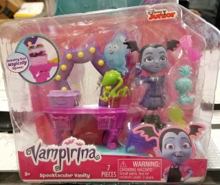 Disney Junior Vampirina Spooktacular Vanity Playset Figure Jewelry Box Stool