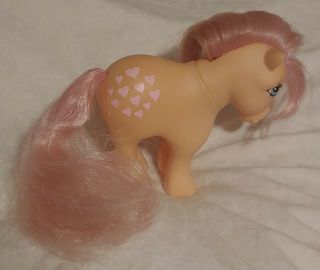 Vintage My Little Pony Peachy Pretty Parlor Peach Pink Hearts G1 1982 Mlp L@@k