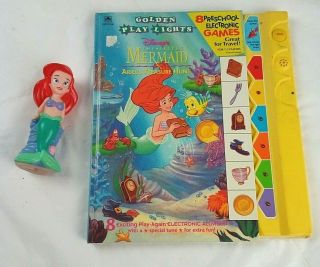 1993 The Little Mermaid Golden Play Lights Electronic Games Book,  Figure