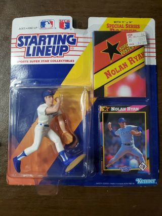 1992 Nolan Ryan Starting Lineup Baseball Figure Card Toy Poster Texas Rangers Cy