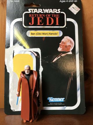 Obi - Wan Kenobi,  Complete - Vintage Star Wars Figure 1977 With Card Back Minty