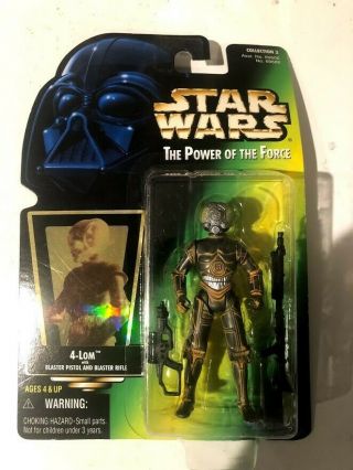 Kenner Star Wars Hologram Green Power Of The Force 4 - Lom Action Figure