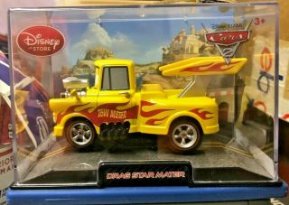 Drag Star Mater Disney Pixar Cars 2 Yellow Die Cast With /case 1/43 Scale Rare