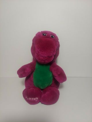 1992 Lyons 13 " Plush Barney Dinosaur Purple Stuffed Golden Bear Closed Mouth Toy