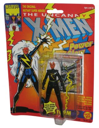 Marvel Comics X - Men Storm Power Glow (1993) Vintage Toy Biz Figure - (black Outf