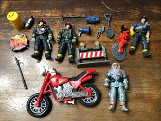 Vintage Very Rare Chap Mei Rescue Squad Fire Fighter Playset B