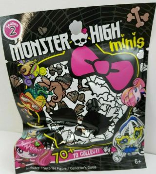 Monster High Season 2 Mystery Blind Bag Single Mini Figure W/ Collector 