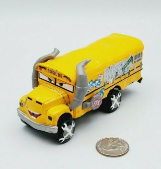 Disney Pixar Cars Miss Fritter School Bus Thunder Hollow Diecast Metal 1:55 Euc