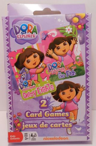 Card Game Dora The Explorer - Go Fish And Crazy Eights - 2 Pack Playing Cards