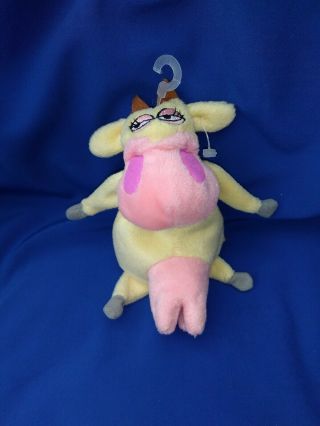 Rare Small Cartoon Network Cow Soft Toy Beanie Plush From Cow And Chicken