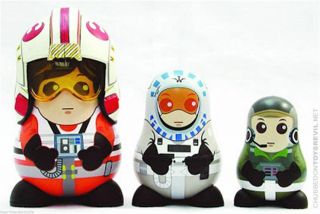 Hot - Toys Star Wars Chubby 3 - Pack Figure Series 2 - Figurine Starfighter Pilots